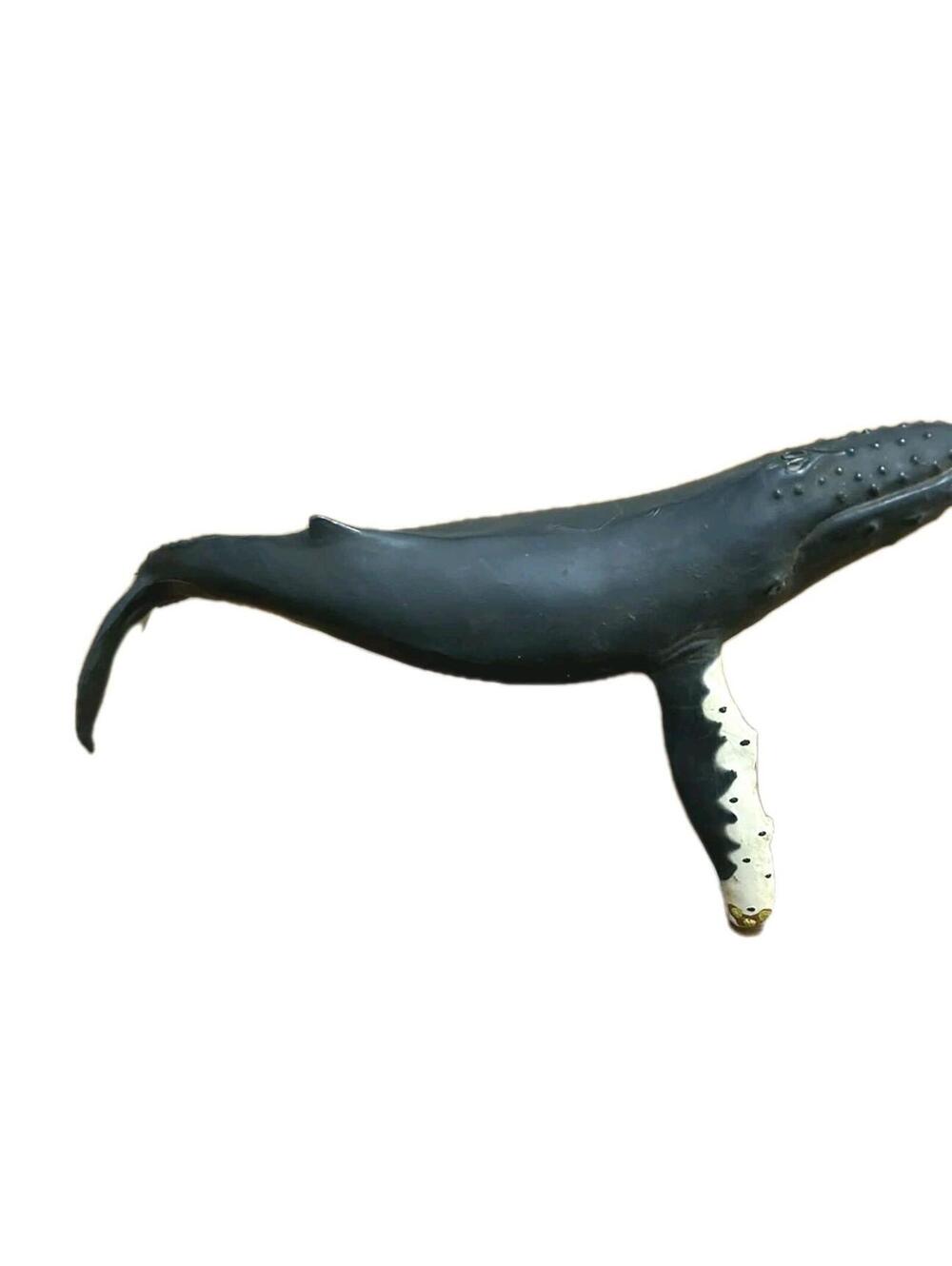 Monterrey Bay Sea Aquarium Humpback Whale Toy Solid Rubber 1991 Safari 15" Black